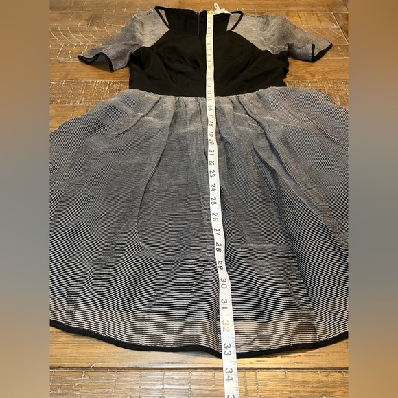 BCBGeneration Black and Gray Fit and Flare Midi Dress - Picture 5 of 13